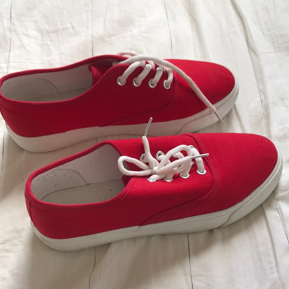 Red sneakers
